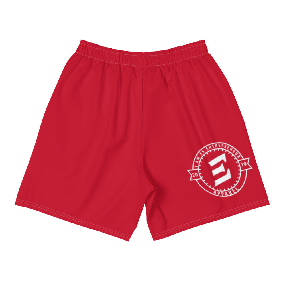 Entrepreneur Red/White Men's Athletic Long Shorts (Summer)