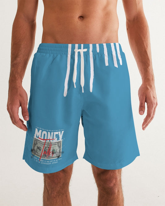 money talks blue Men's All-Over Print Swim Trunk