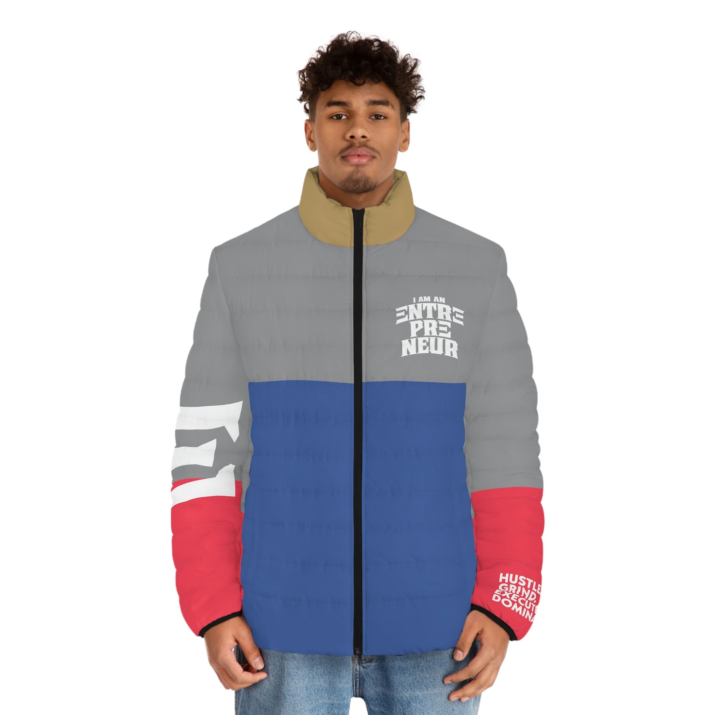 Entrepreneur Blue/Gray/Peach Puffer Jacket (Fall Collection)