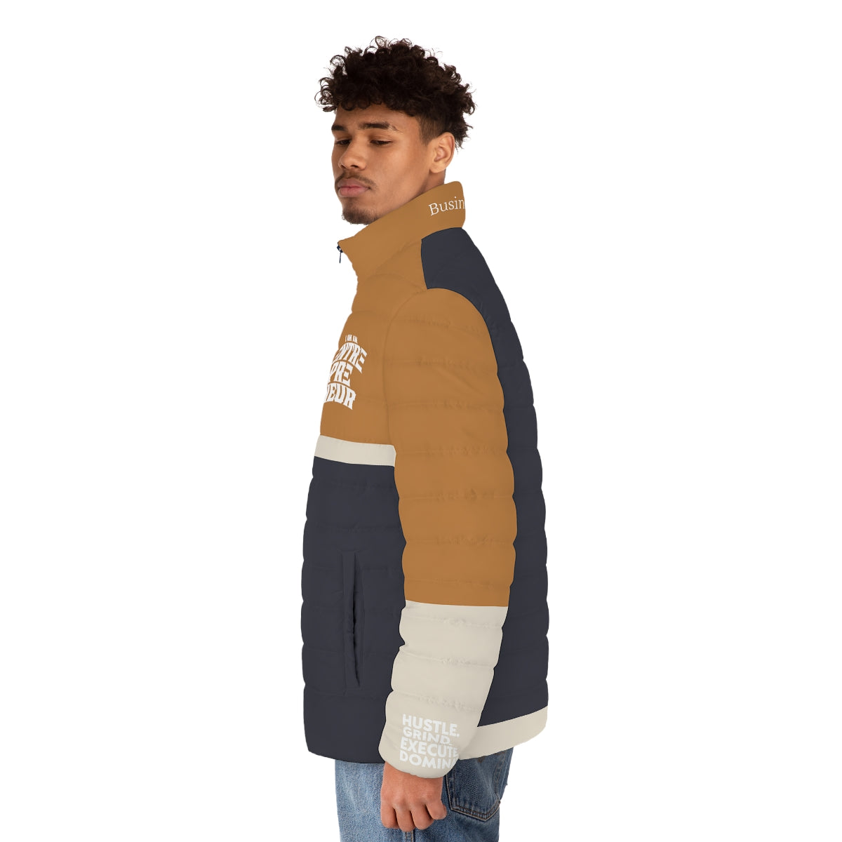Entrepreneur Dark Blue/Tan Puffer Jacket (Fall Collection)