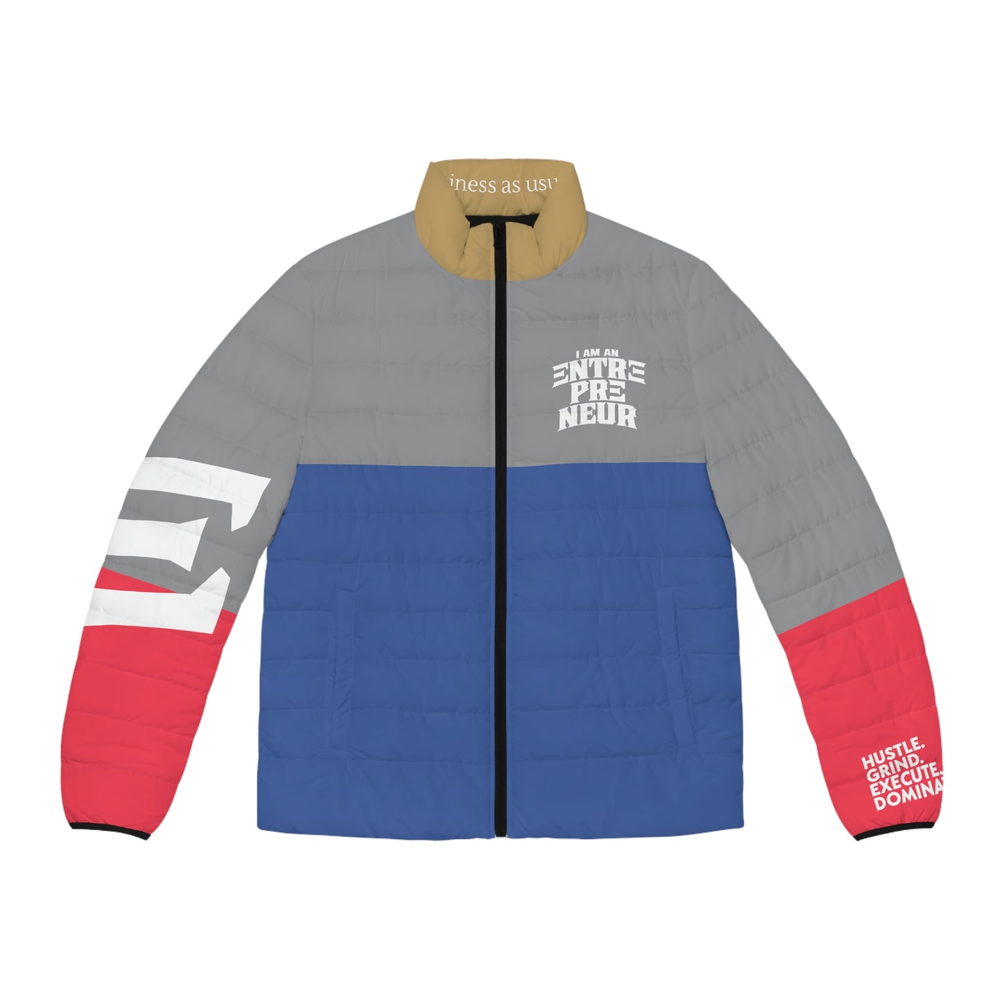 Entrepreneur Blue/Gray/Peach Puffer Jacket (Fall Collection)